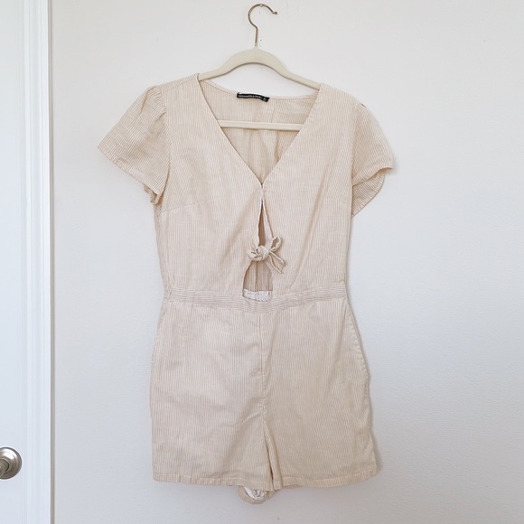 Abercrombie & Fitch striped front-tie romper: size L - Picture 3 of 5